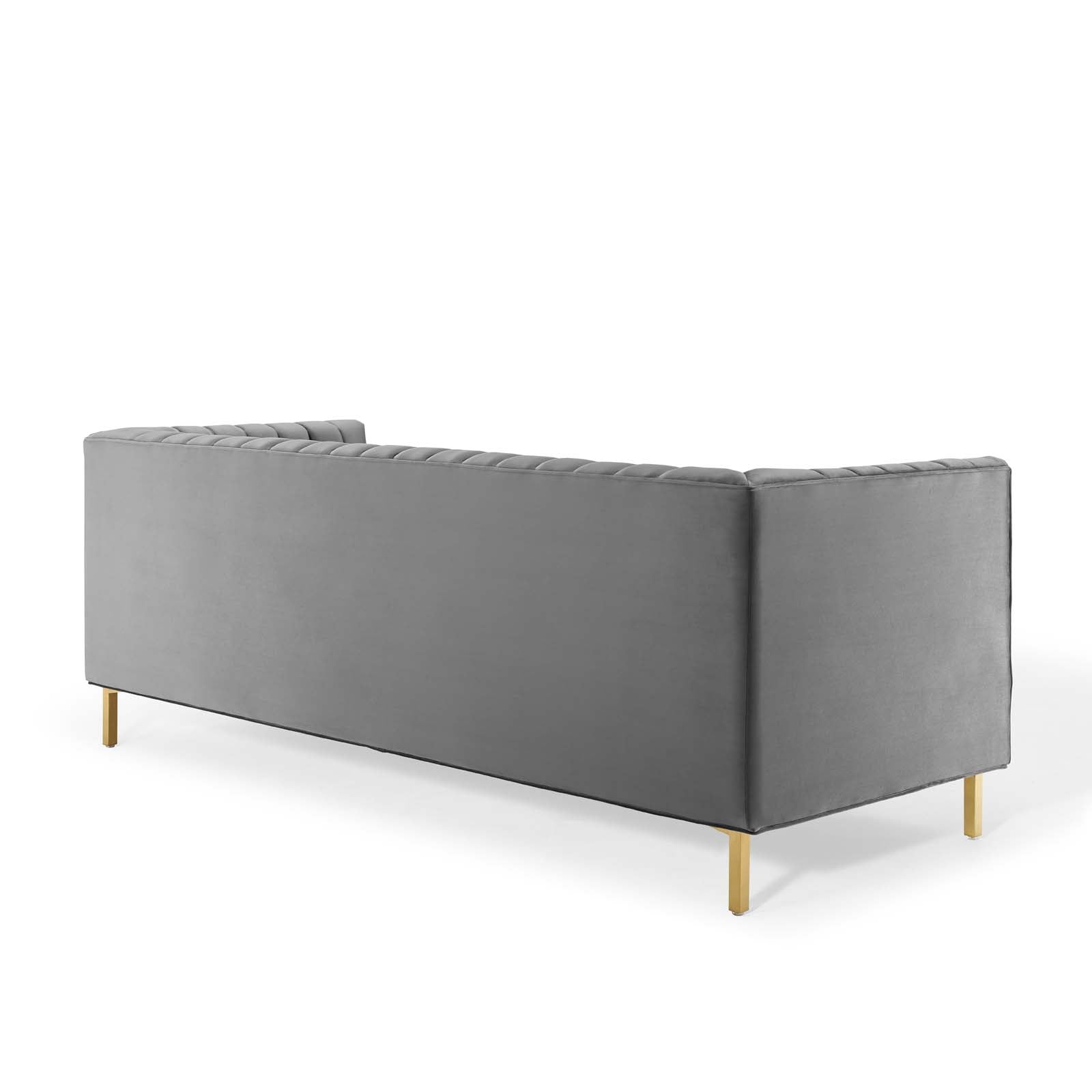 Shift Channel Tufted Performance Velvet Sofa By HouseBean