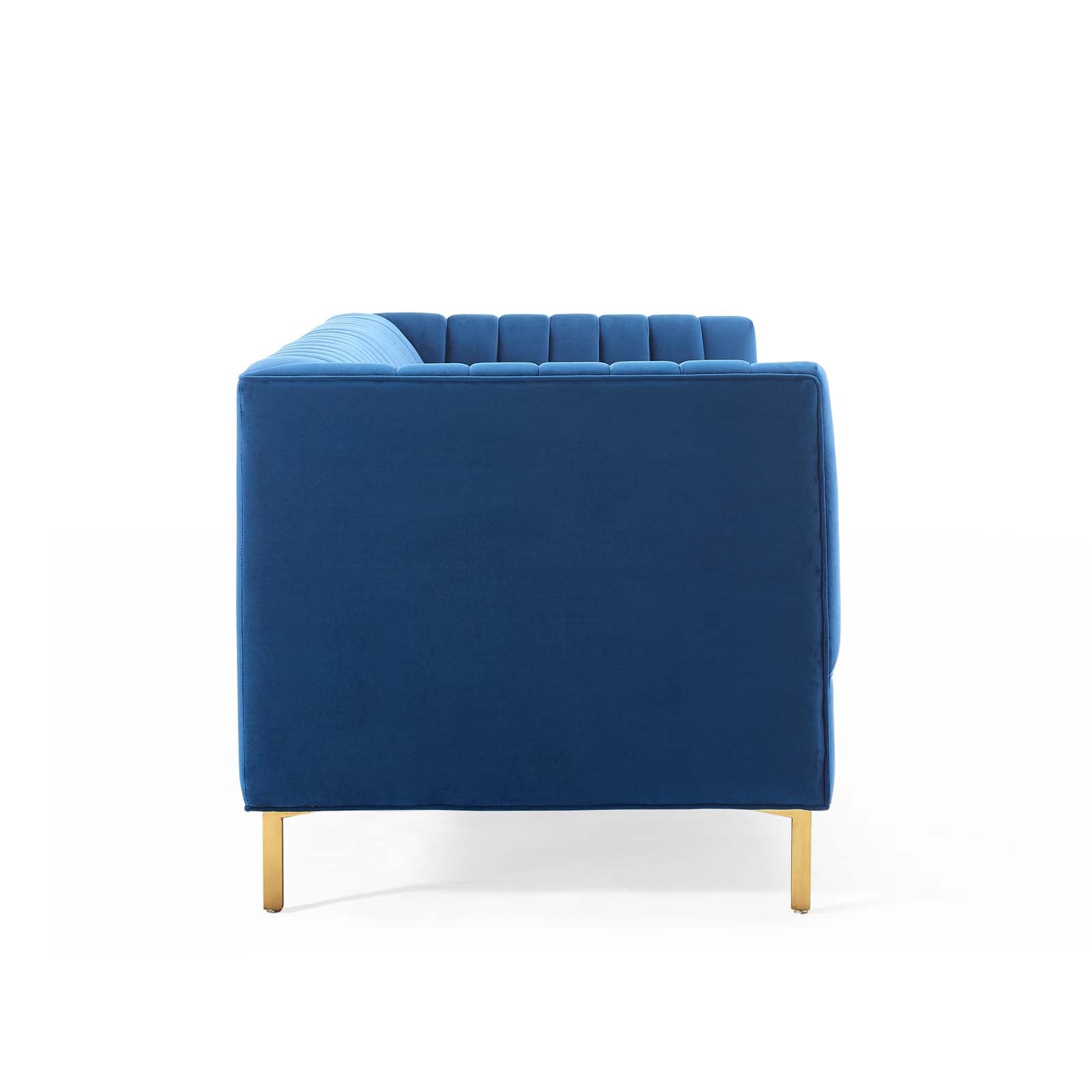 Shift Channel Tufted Performance Velvet Sofa By HouseBean