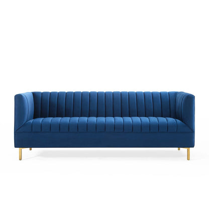 Shift Channel Tufted Performance Velvet Sofa By HouseBean