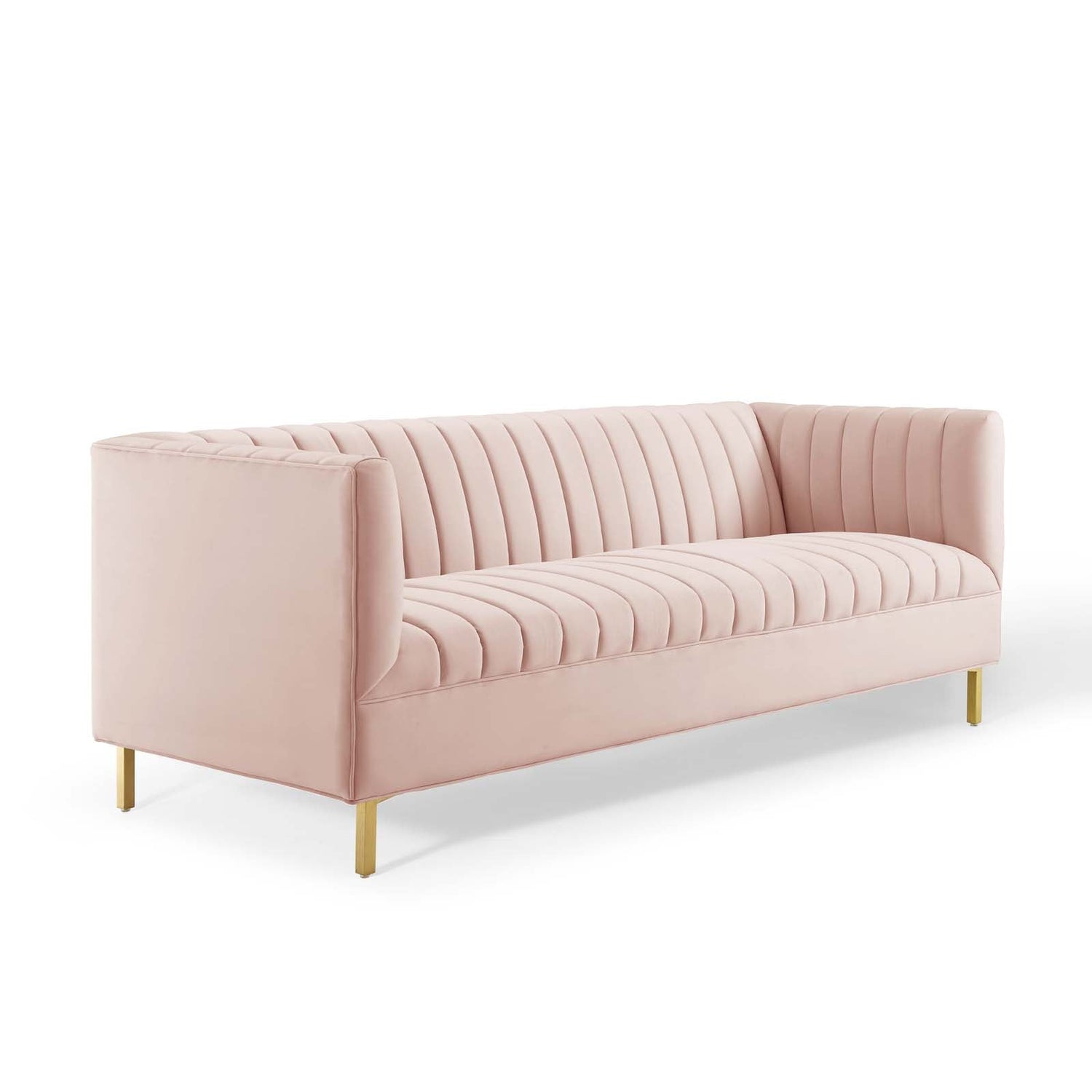 Shift Channel Tufted Performance Velvet Sofa By HouseBean