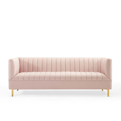 Shift Channel Tufted Performance Velvet Sofa By HouseBean