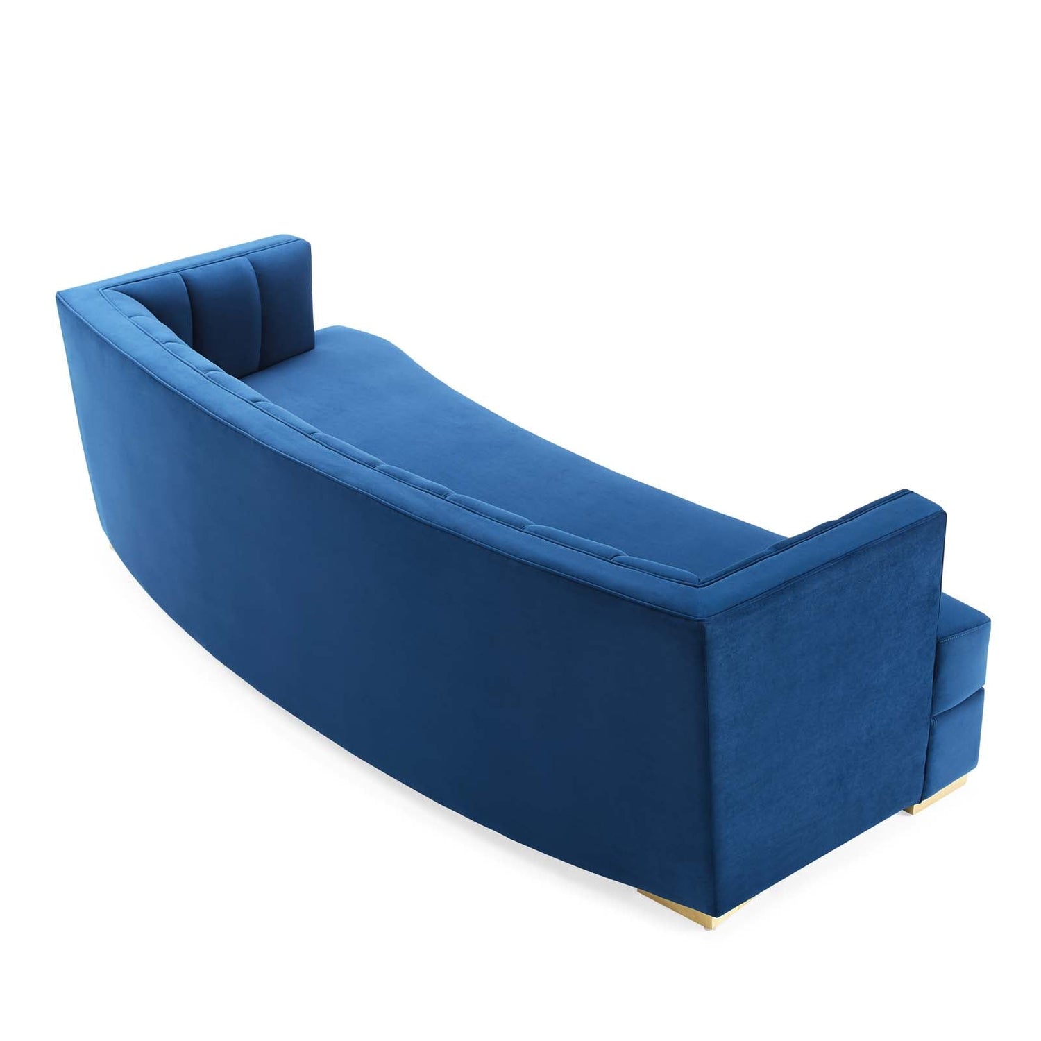 Encompass Channel Tufted Performance Velvet Curved Sofa By HouseBean