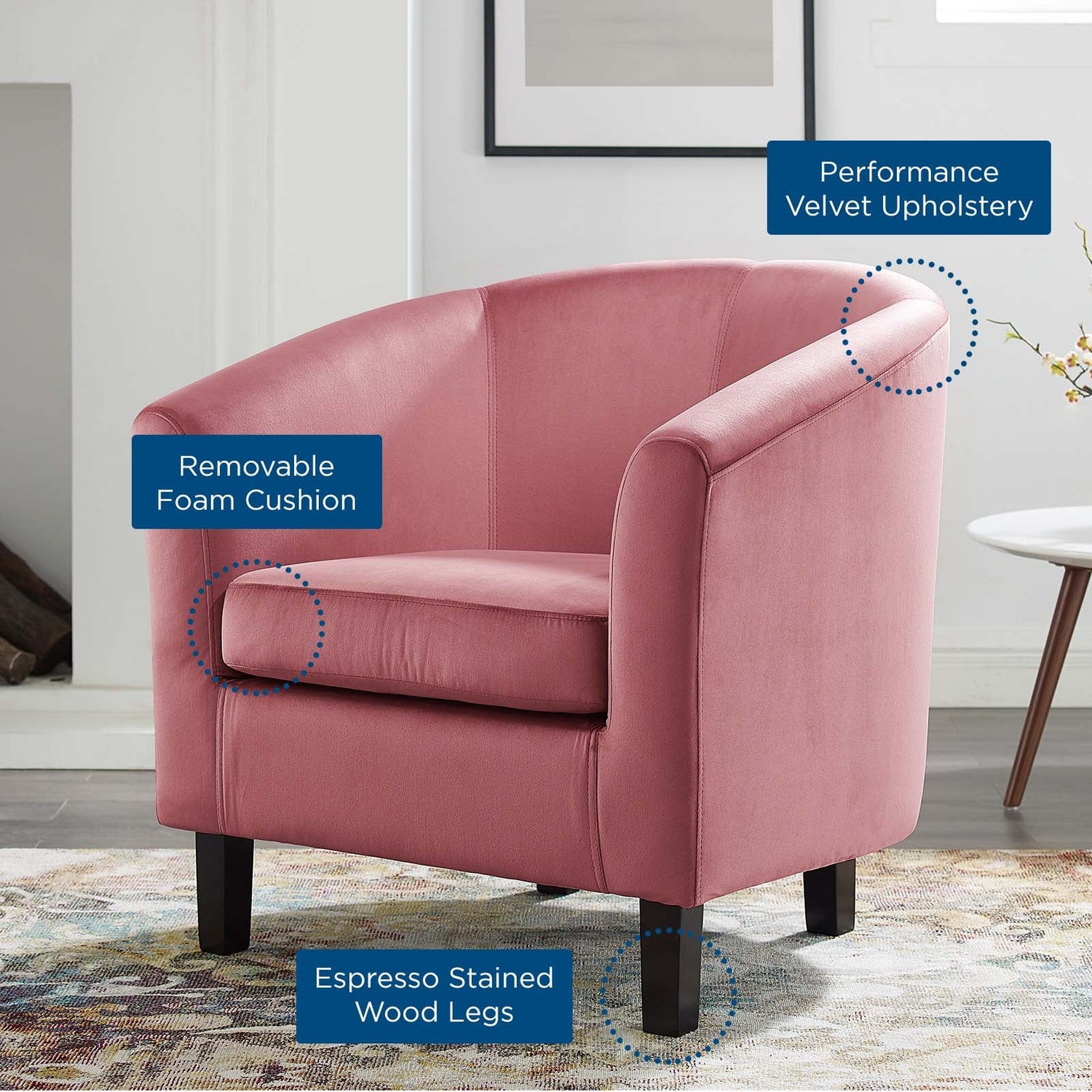 Prospect Performance Velvet Armchair by Modway