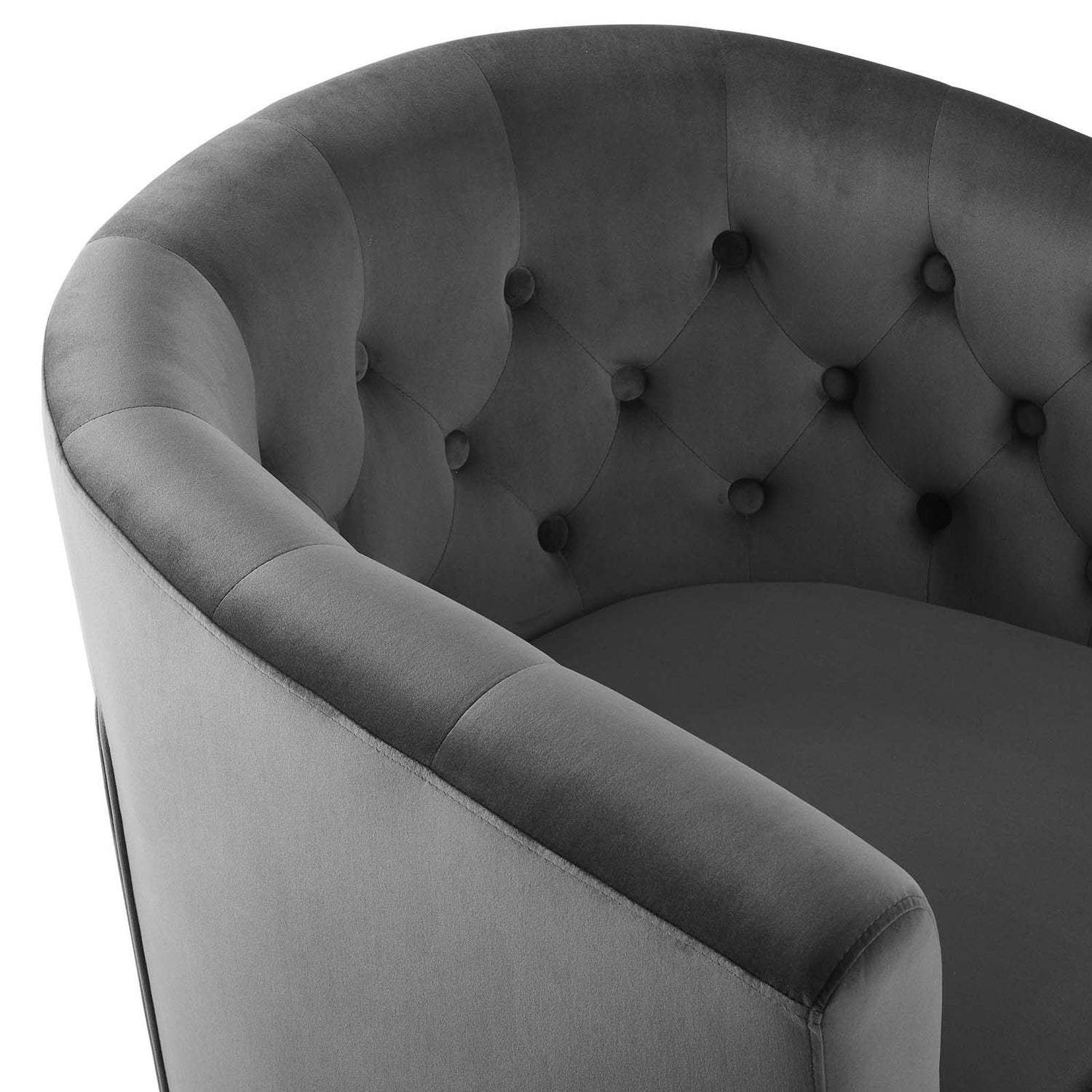 Prospect Tufted Performance Velvet Swivel Armchair By HouseBean