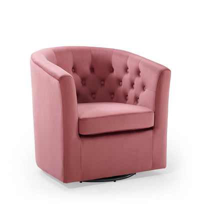 Prospect Tufted Performance Velvet Swivel Armchair By HouseBean