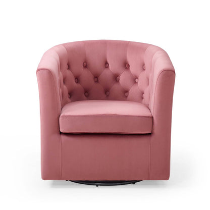 Prospect Tufted Performance Velvet Swivel Armchair By HouseBean