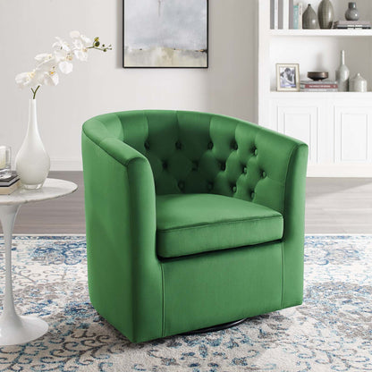 Prospect Tufted Performance Velvet Swivel Armchair By HouseBean