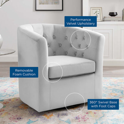 Prospect Tufted Performance Velvet Swivel Armchair by Modway