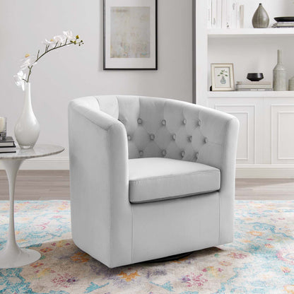 Prospect Tufted Performance Velvet Swivel Armchair By HouseBean