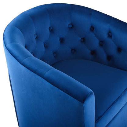 Prospect Tufted Performance Velvet Swivel Armchair By HouseBean