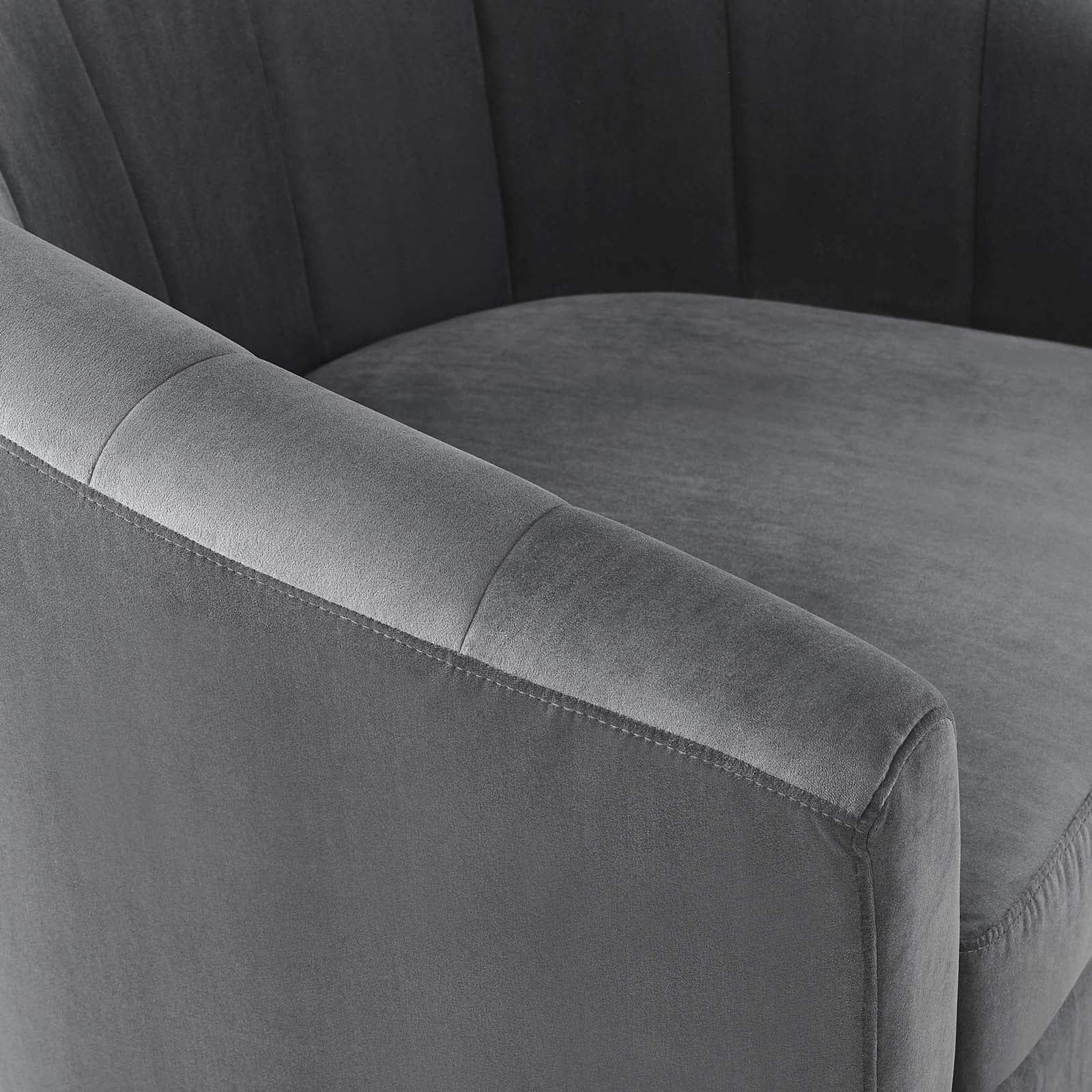 Prospect Performance Velvet Swivel Armchair By HouseBean