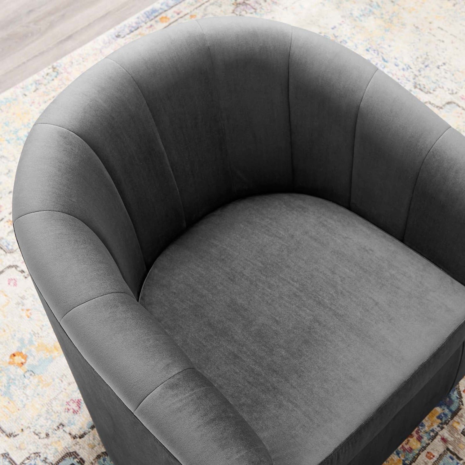 Prospect Performance Velvet Swivel Armchair By HouseBean