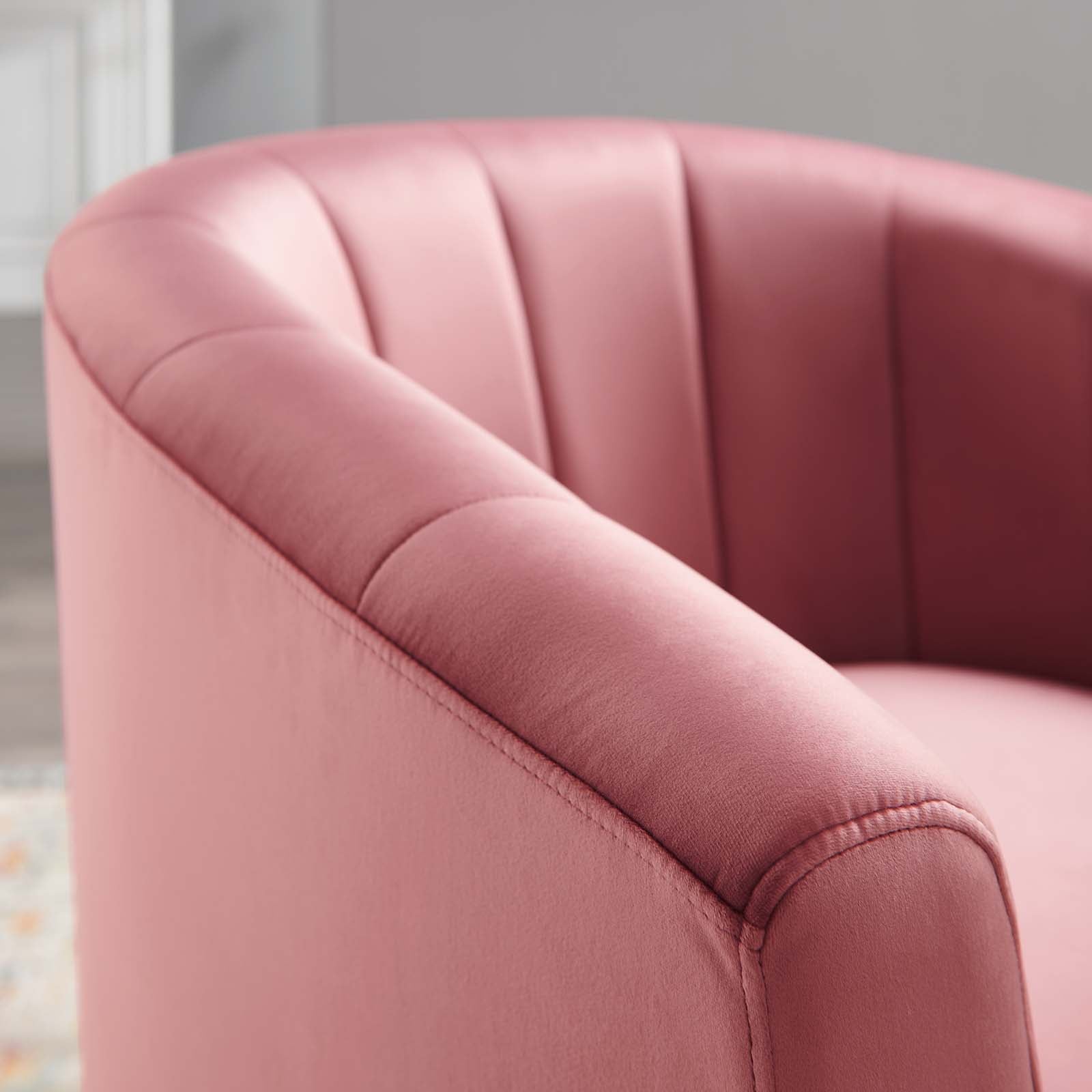 Prospect Performance Velvet Swivel Armchair By HouseBean