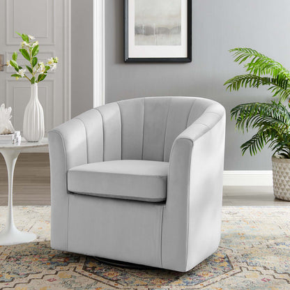 Prospect Performance Velvet Swivel Armchair By HouseBean