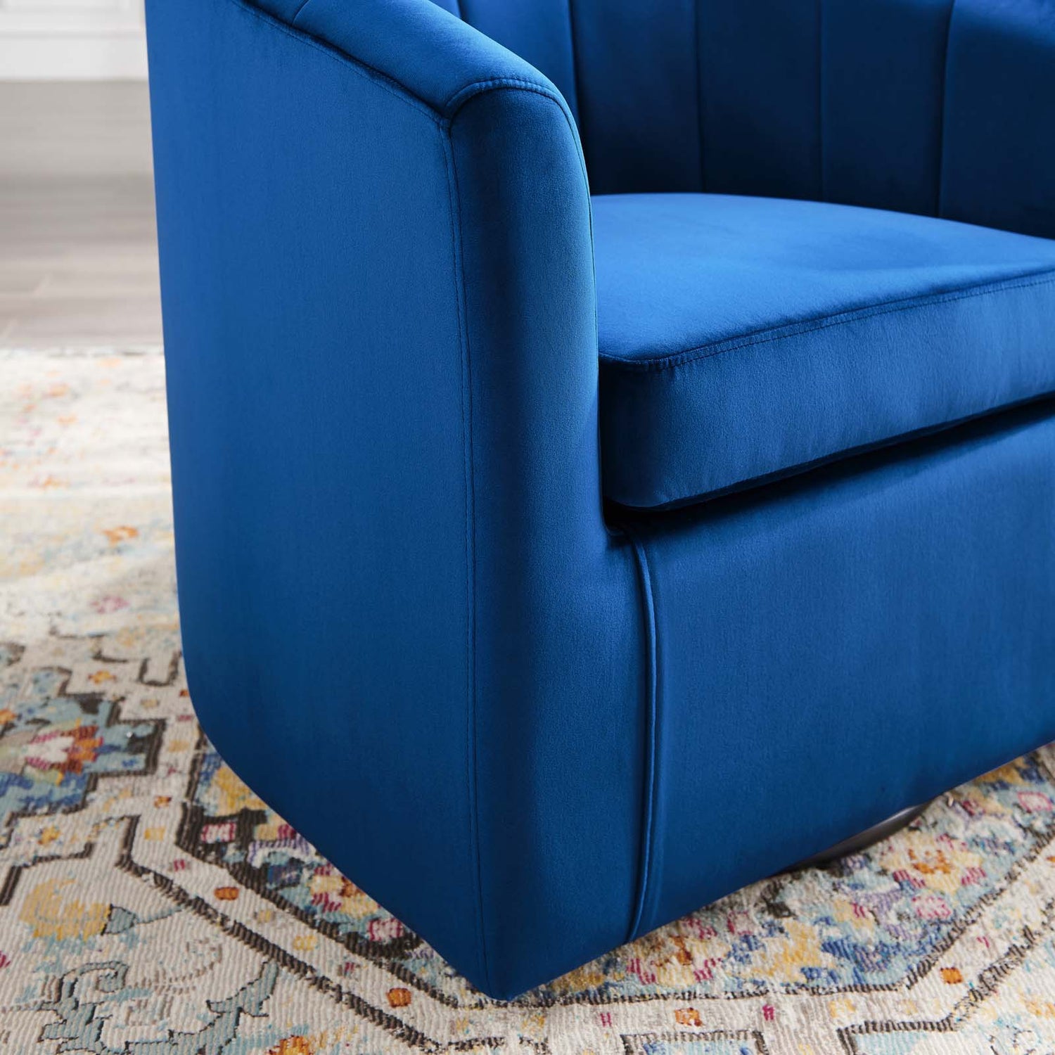 Prospect Performance Velvet Swivel Armchair By HouseBean