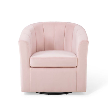 Prospect Performance Velvet Swivel Armchair By HouseBean