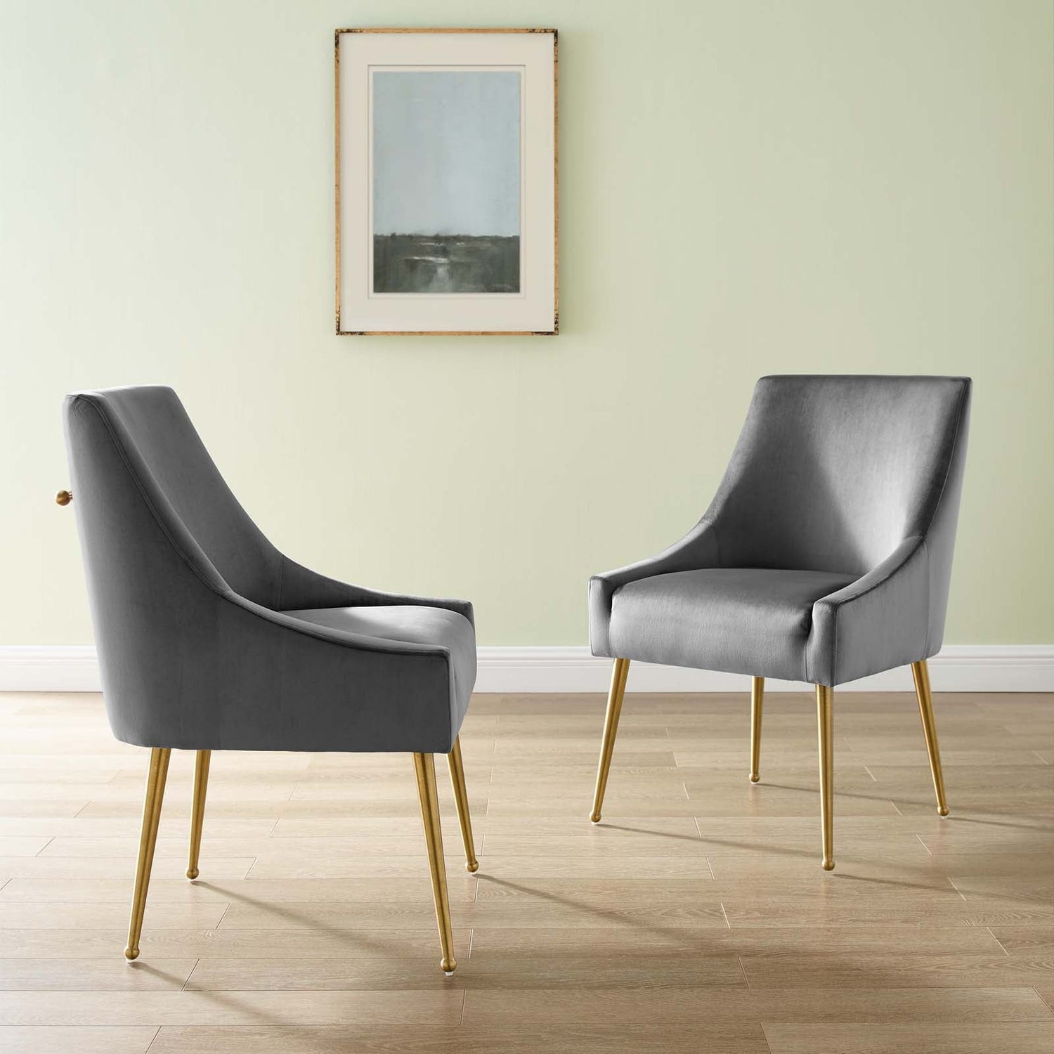 Discern Upholstered Performance Velvet Dining Chair Set of 2 by Modway