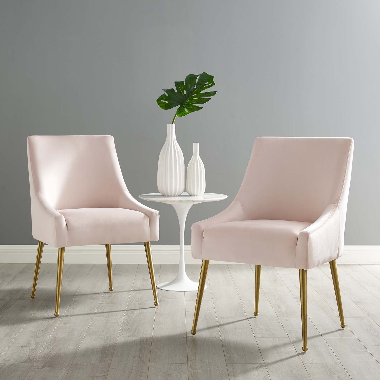 Discern Upholstered Performance Velvet Dining Chair Set of 2 by Modway