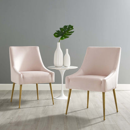 Discern Upholstered Performance Velvet Dining Chair Set of 2 by Modway