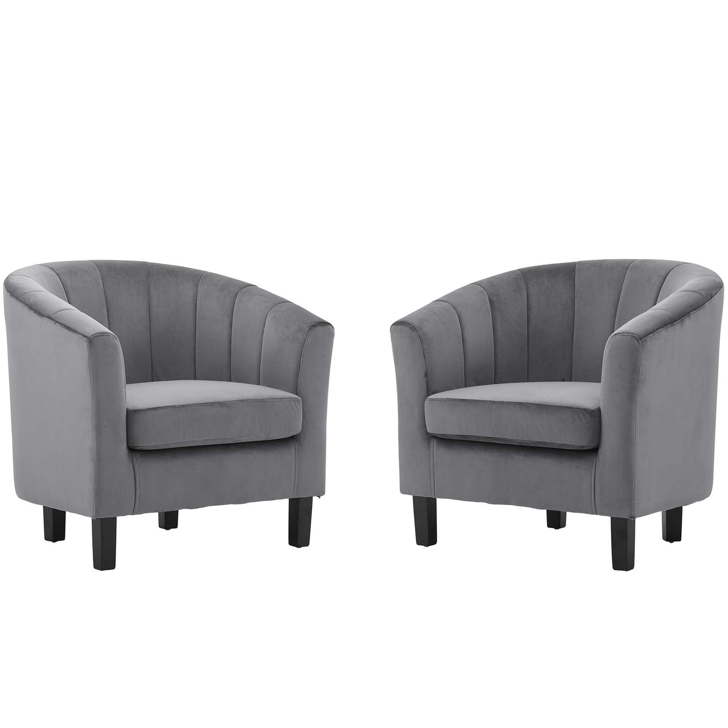 Prospect Channel Tufted Performance Velvet Armchair Set of 2 By HouseBean