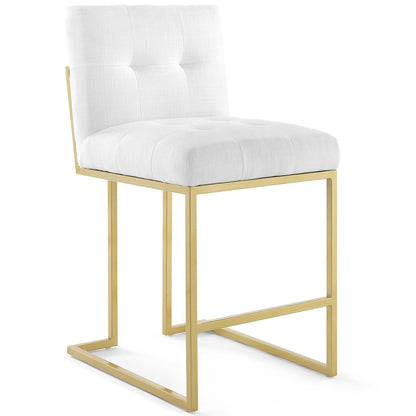 Privy Gold Stainless Steel Upholstered Fabric Counter Stool Set of 2 By HouseBean