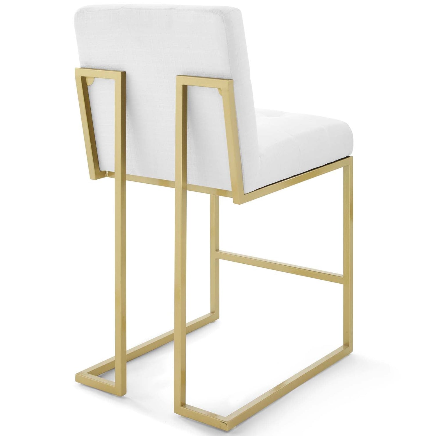 Privy Gold Stainless Steel Upholstered Fabric Counter Stool Set of 2 By HouseBean