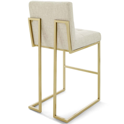 Privy Gold Stainless Steel Steel Upholstered Fabric Bar Stool Set of 2 by Modway