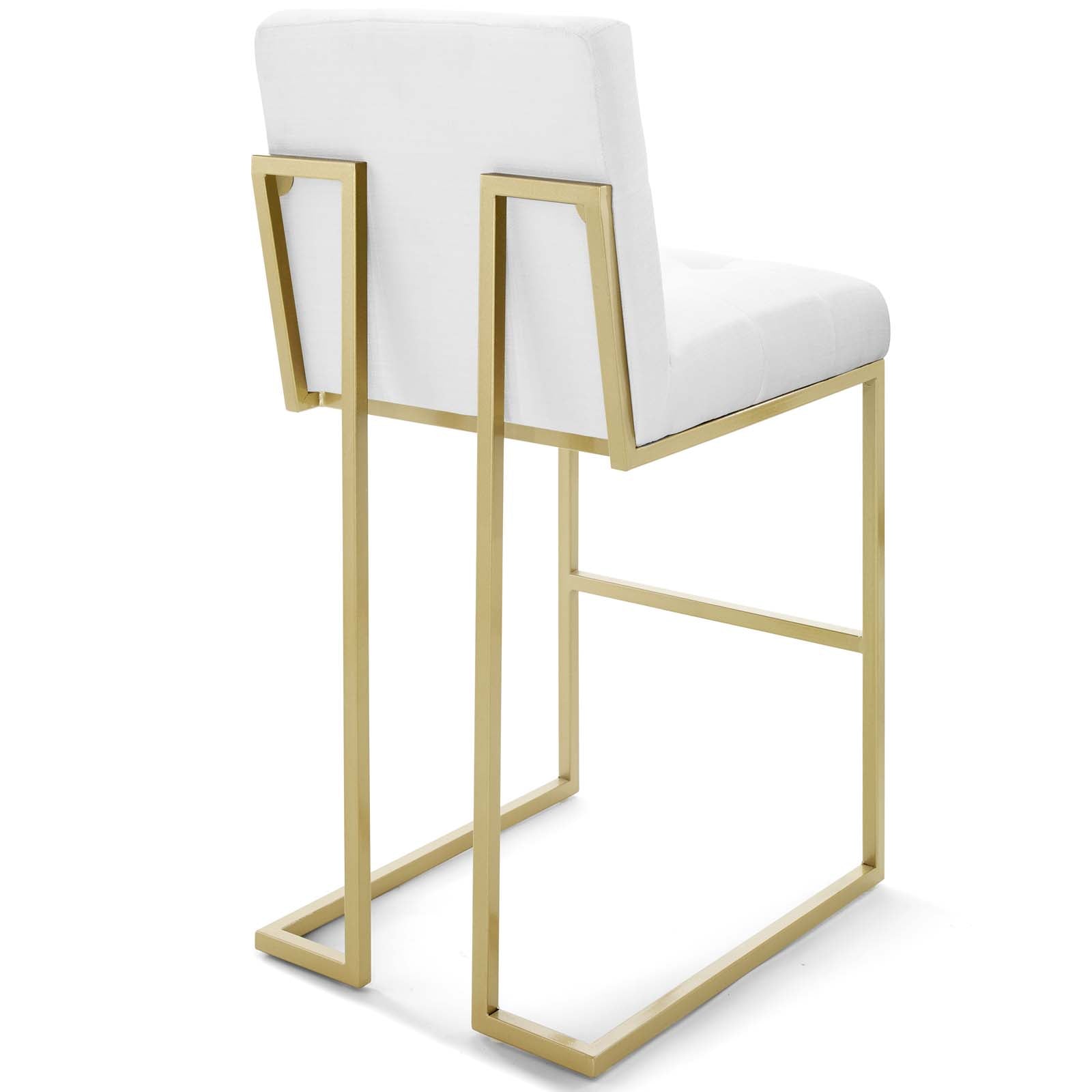 Privy Gold Stainless Steel Steel Upholstered Fabric Bar Stool Set of 2 by Modway