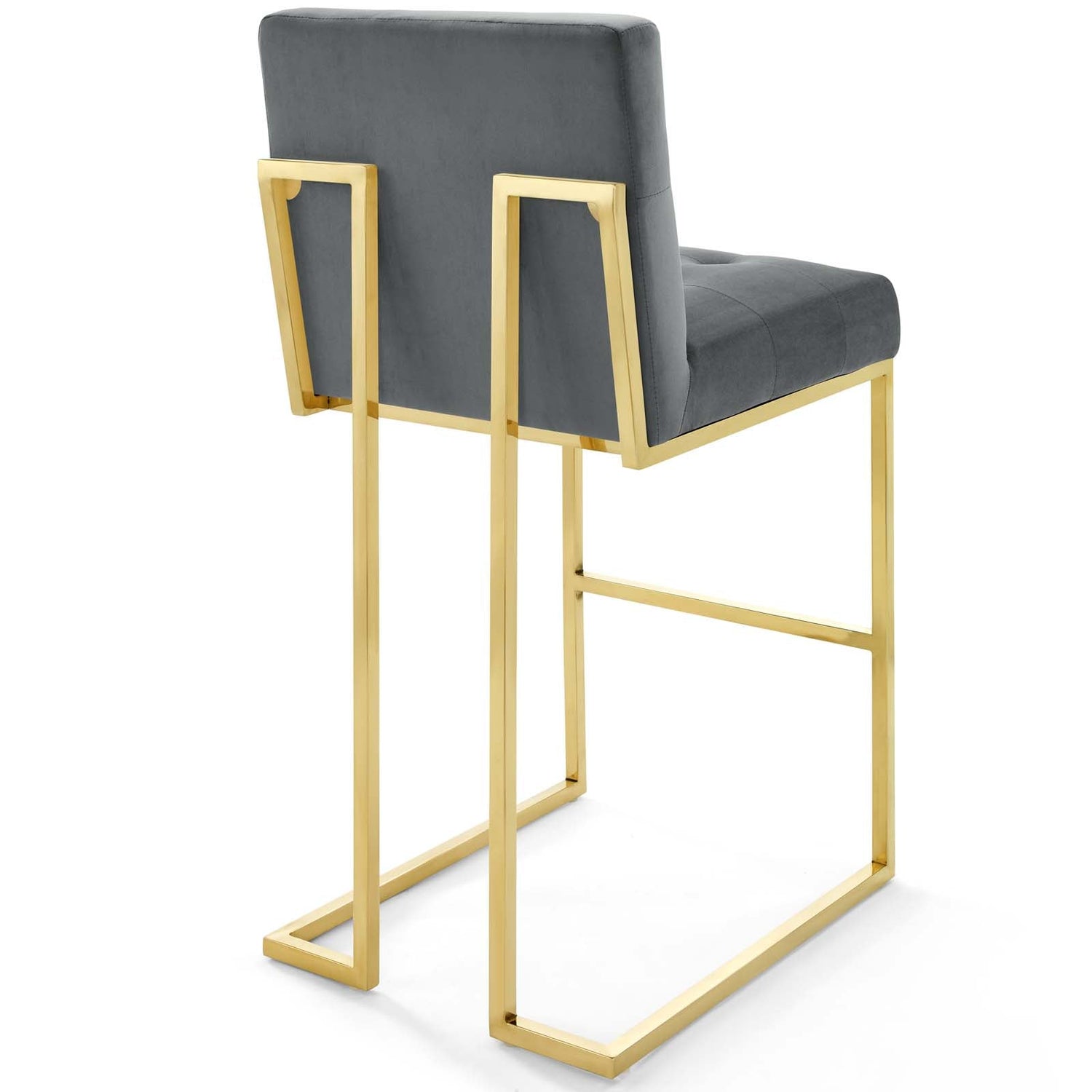 Privy Gold Stainless Steel Performance Velvet Bar Stool Set of 2 By HouseBean