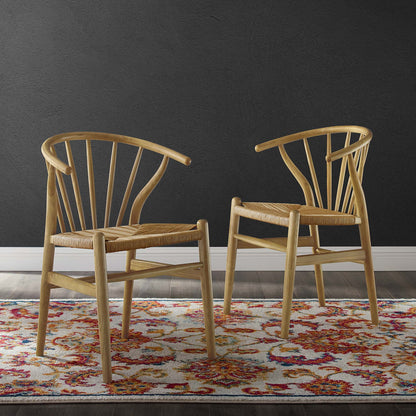Flourish Spindle Wood Dining Side Chair Set of 2 by Modway