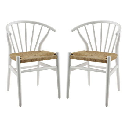 Flourish Spindle Wood Dining Side Chair Set of 2 By HouseBean