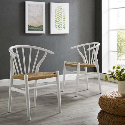 Flourish Spindle Wood Dining Side Chair Set of 2 By HouseBean