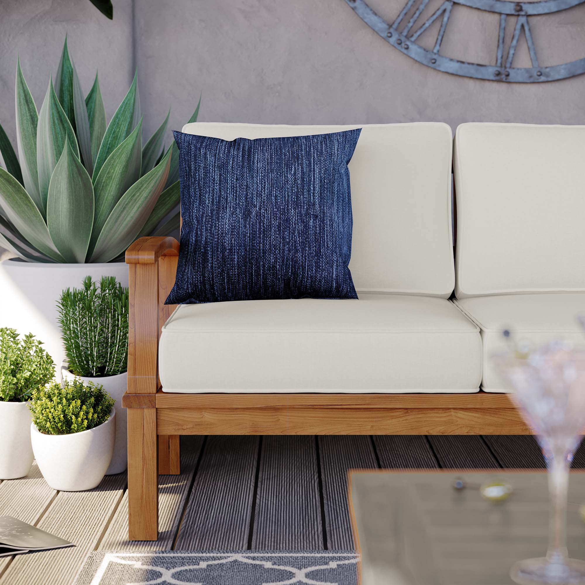 Marina Outdoor Patio Teak Sofa by Modway