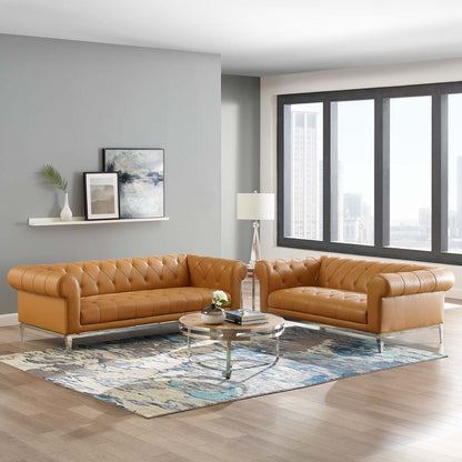 Idyll Tufted Upholstered Leather Sofa and Loveseat Set by Modway