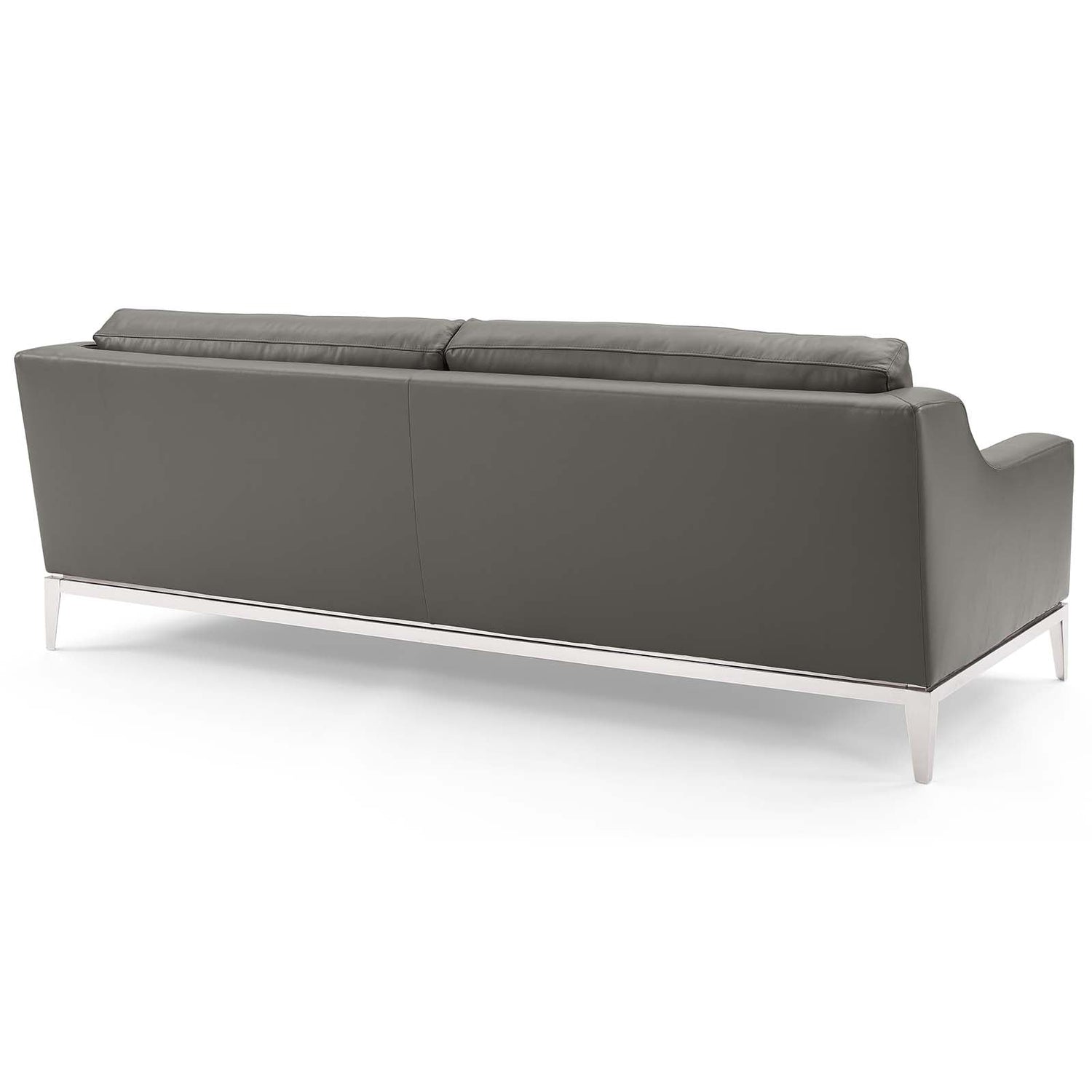 Harness Stainless Steel Base Leather Sofa &amp; Armchair Set by Modway