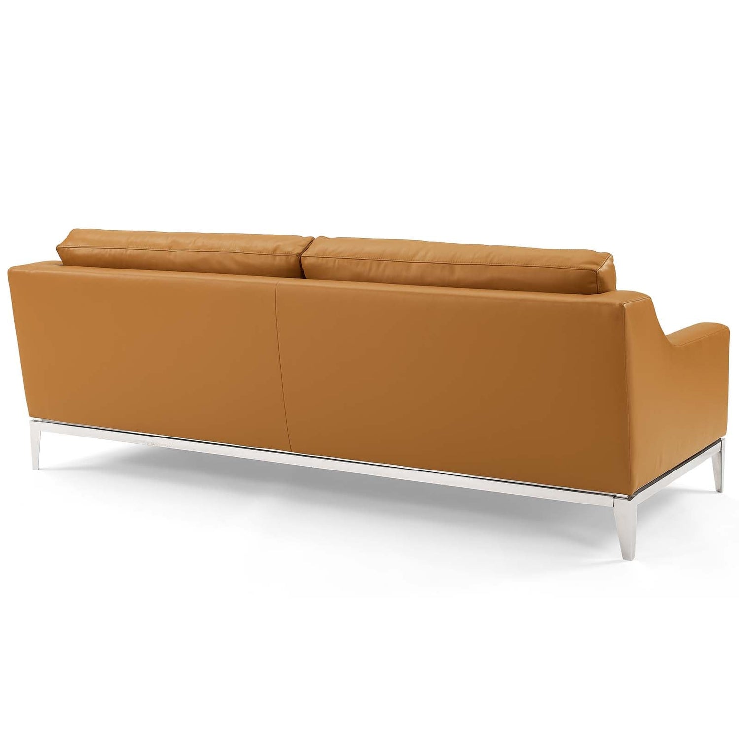 Harness Stainless Steel Base Leather Sofa &amp; Armchair Set by Modway