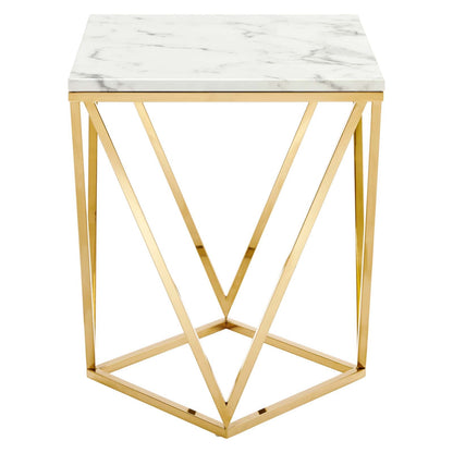 Vertex Gold Metal Stainless Steel End Table By HouseBean