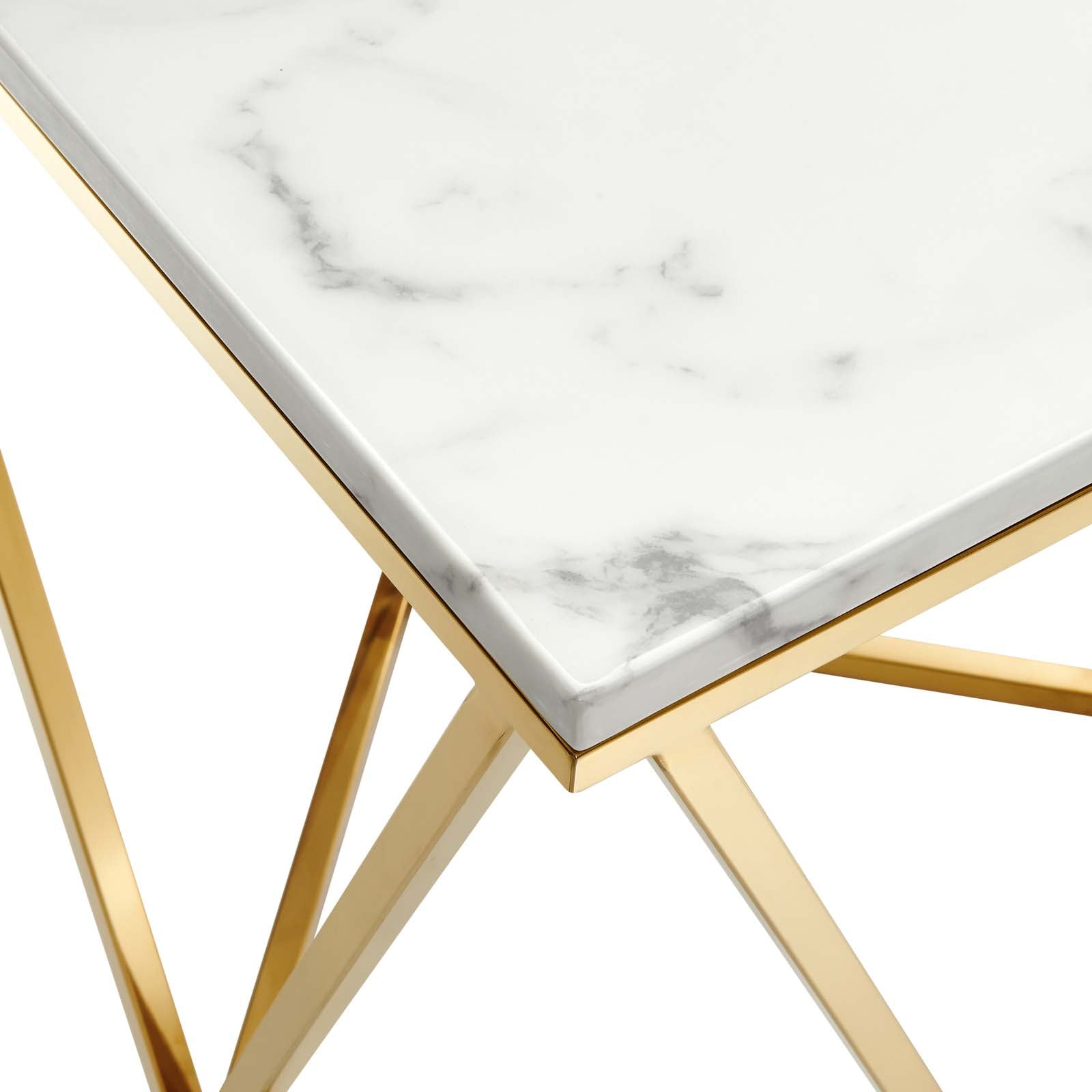 Vertex Gold Metal Stainless Steel End Table By HouseBean