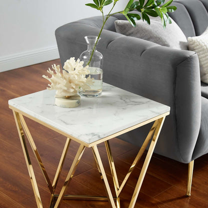 Vertex Gold Metal Stainless Steel End Table By HouseBean