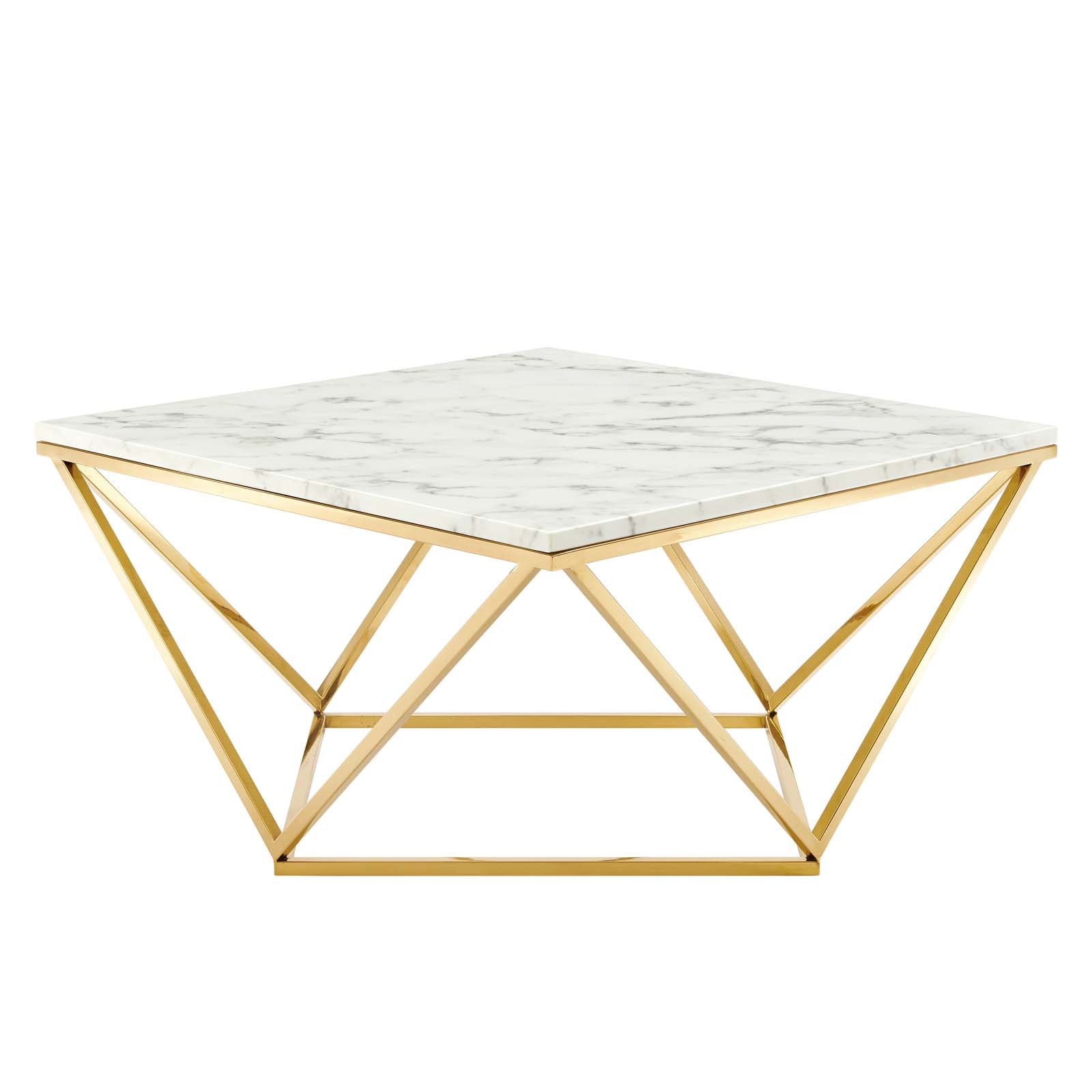 Vertex Gold Metal Stainless Steel Coffee Table By HouseBean