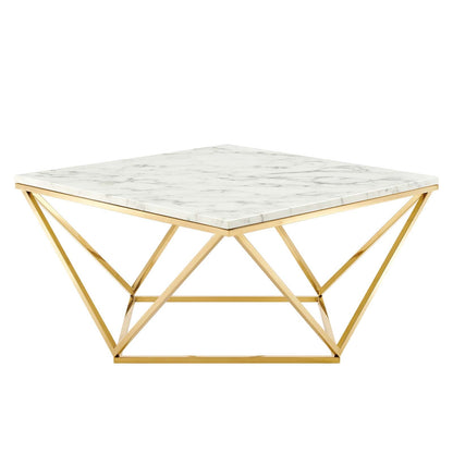 Vertex Gold Metal Stainless Steel Coffee Table By HouseBean