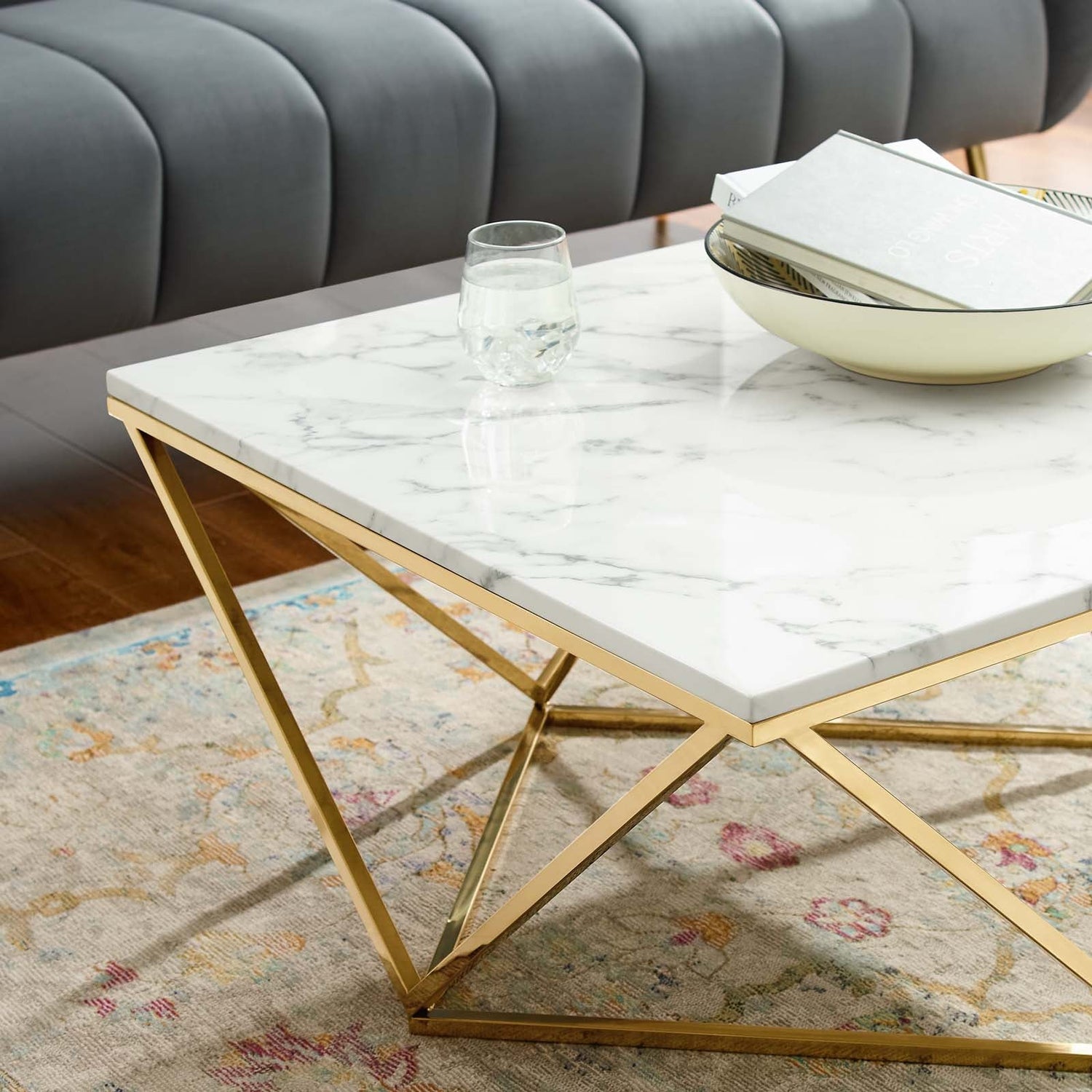 Vertex Gold Metal Stainless Steel Coffee Table By HouseBean