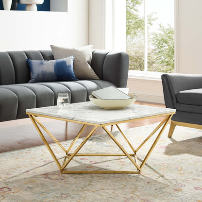 Vertex Gold Metal Stainless Steel Coffee Table By HouseBean