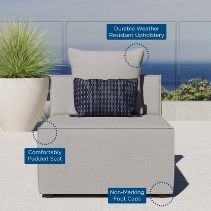 Saybrook Outdoor Patio Upholstered Sectional Sofa Armless Chair By HouseBean