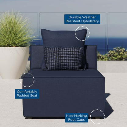 Saybrook Outdoor Patio Upholstered Sectional Sofa Armless Chair By HouseBean