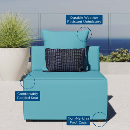 Saybrook Outdoor Patio Upholstered Sectional Sofa Armless Chair By HouseBean