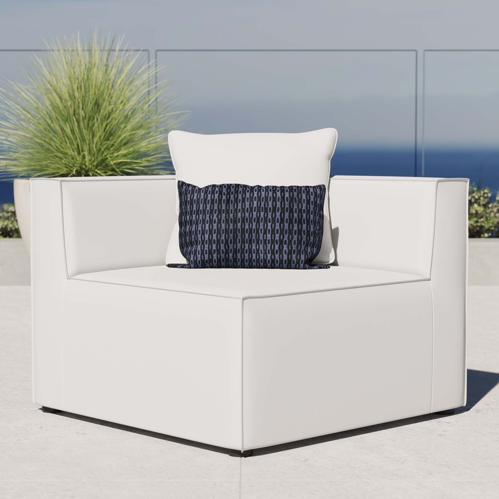 Saybrook Outdoor Patio Upholstered Sectional Sofa Corner Chair By HouseBean