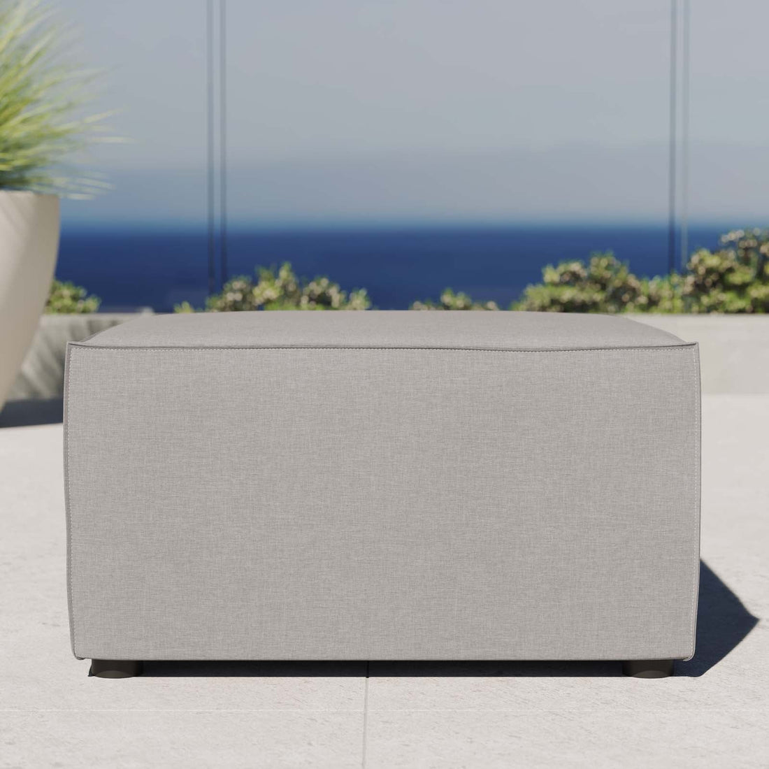 Saybrook Outdoor Patio Upholstered Sectional Sofa Ottoman By HouseBean