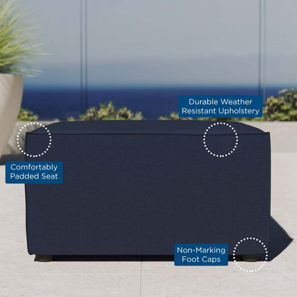 Saybrook Outdoor Patio Upholstered Sectional Sofa Ottoman By HouseBean