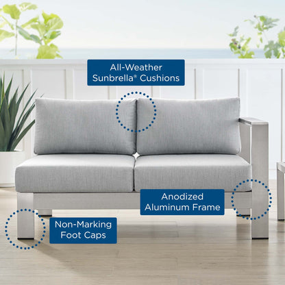 Shore Sunbrella¬Æ Fabric Aluminum Outdoor Patio Right-Arm Loveseat by Modway